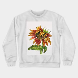 Sunflower Watercolor Painting Crewneck Sweatshirt